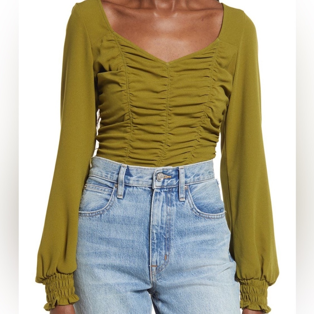 OPEN EDIT Ruched Crop Top